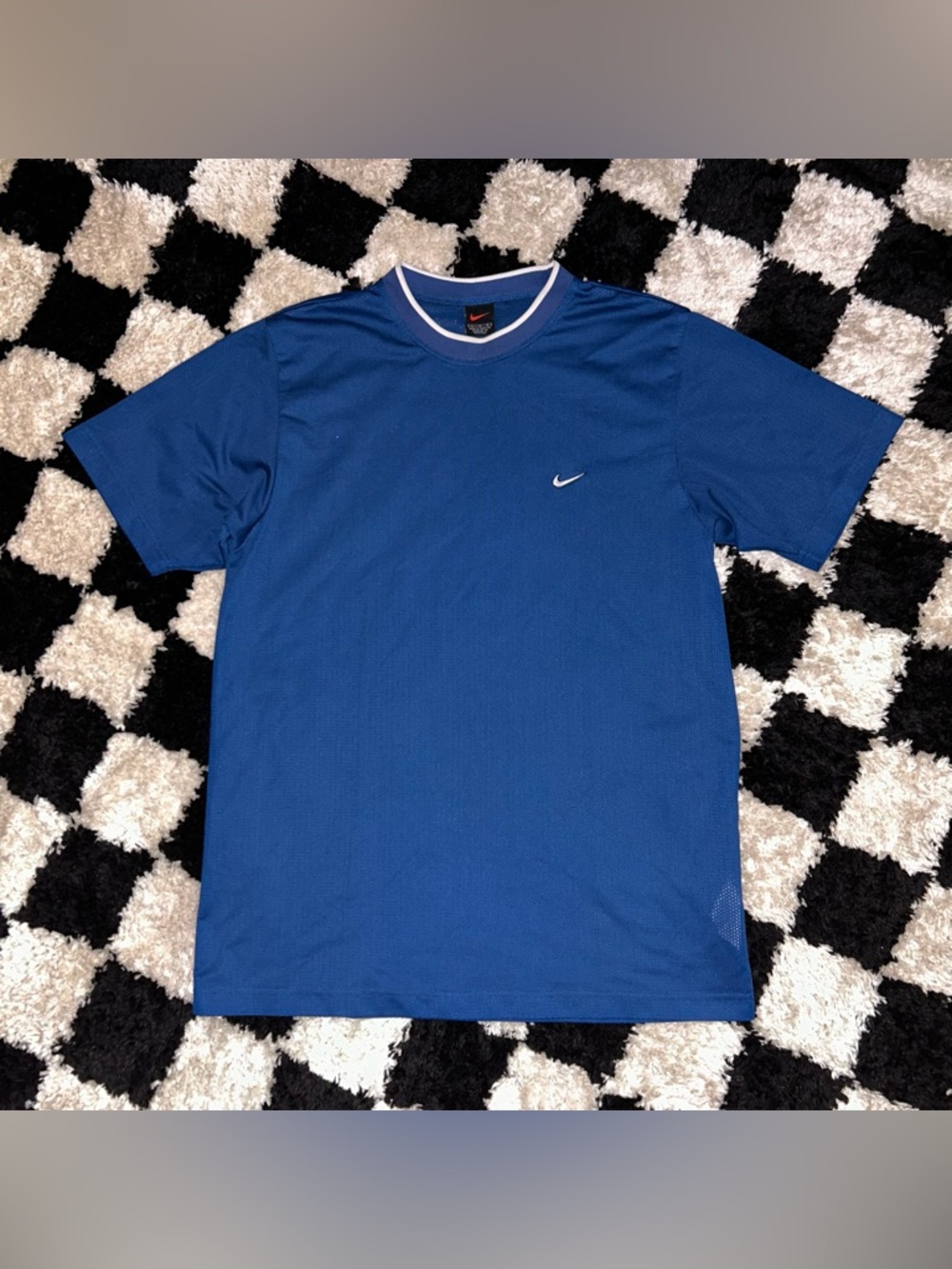 Vintage 90s Nike Royal Blue Mesh Jersey Men’s Size Large shirt Swoosh Tag Retro